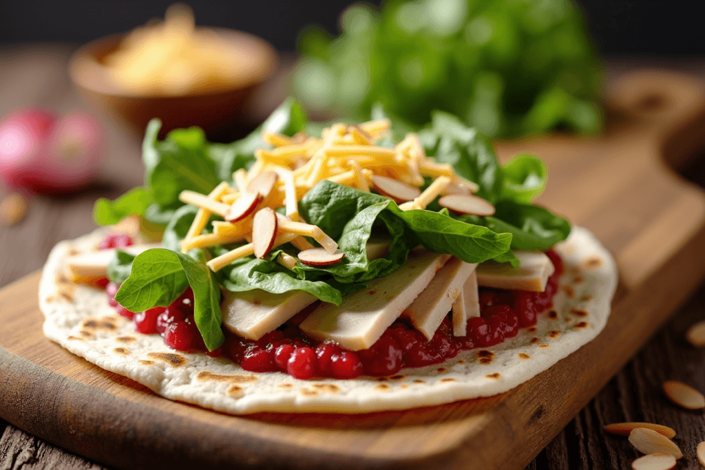 5-Minute Easy & Delicious Warm Turkey and Cranberry Wrap Recipe ๐ฅ